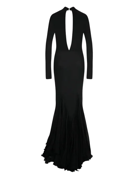 Rochie Khaite de mătase plisată de costum negru