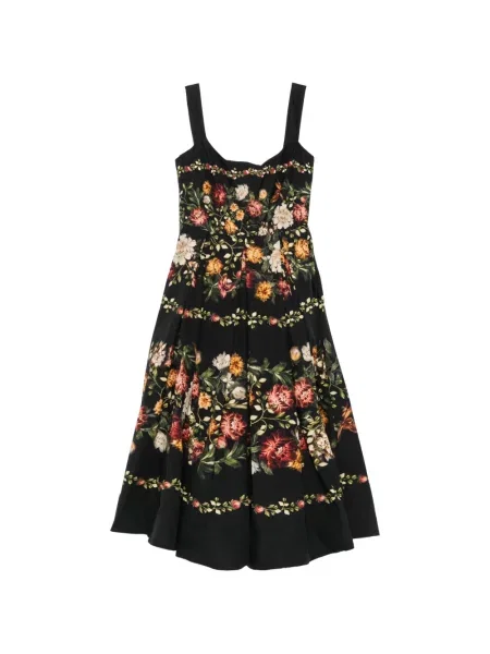 Rochie midi Agua By Agua Bendita cu model floral cu imagine negru