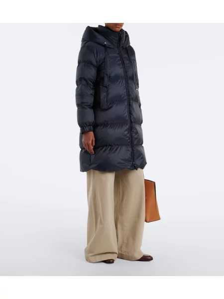 Palton Max Mara cu glugă albastru