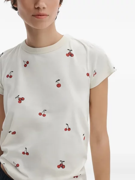 Tricou Rag & Bone cu imagine alb