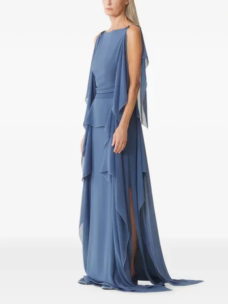 Rochie maxi Lanvin cu volane albastru