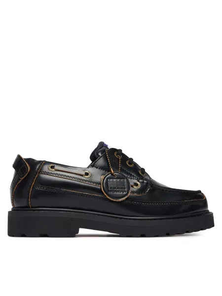 Cipele Tommy Jeans Archive Boat Shoe Lthr crna