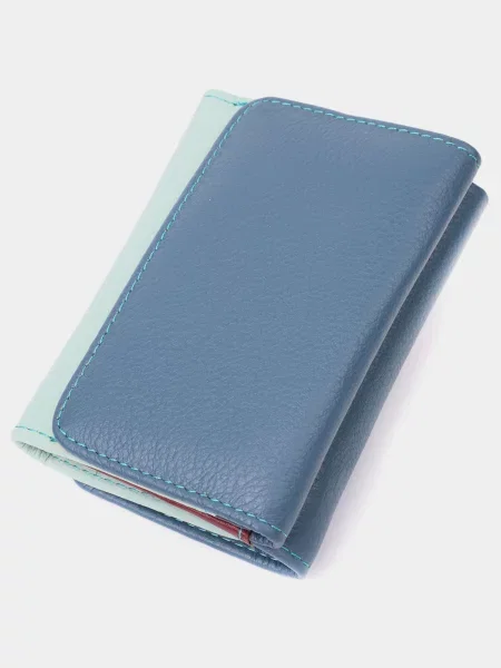 Кожаный кошелек St Leather Accessories голубой