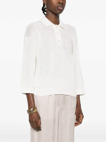 Polo Peserico tricotate alb