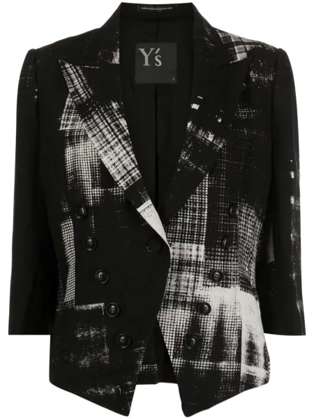 Sacou Y's în carouri cu imagine negru