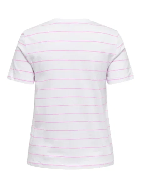 ONLY Tricou KITA roz / roșu / negru alb