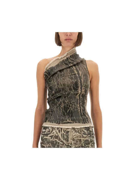 Top Rick Owens bez rękawów czarny