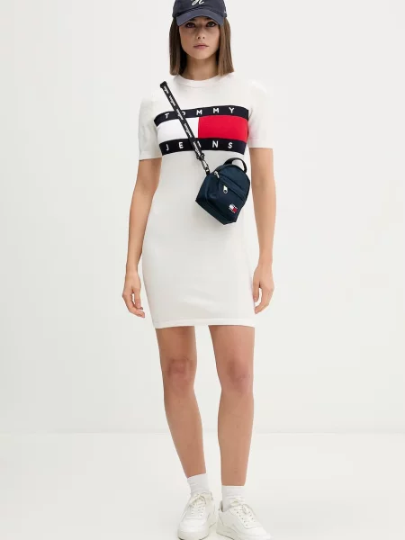 Tommy Jeans rochie tricotată din bej
