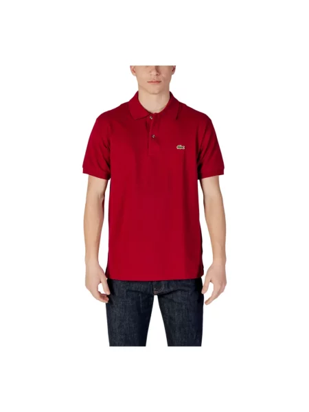 Koszulka polo Regular Fit z czystej bawełny Lacoste czerwona