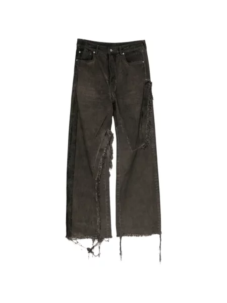 Blugi cu picior larg Rick Owens Drkshdw zdrențuiți gri