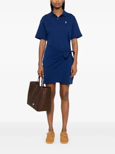 Rochie mini Polo Ralph Lauren drapată de costum albastru