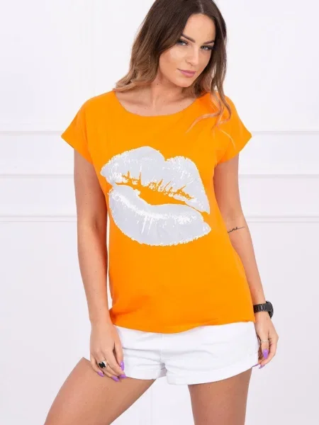 Bluză Kesi cu imagine portocaliu
