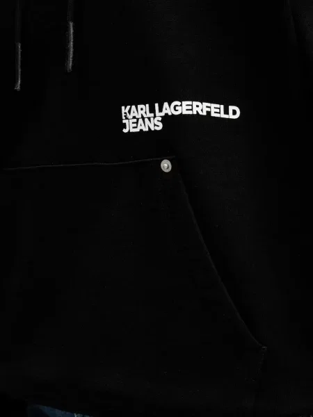 Кофта Karl Lagerfeld Jeans з капюшоном з принтом чорний