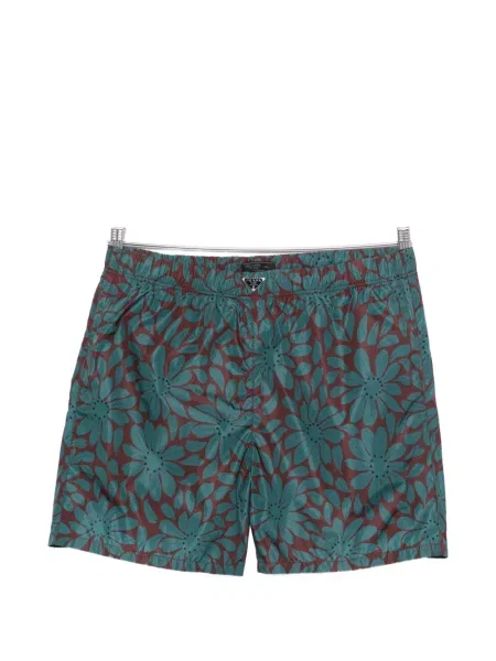 Slip de baie Prada cu model floral maro