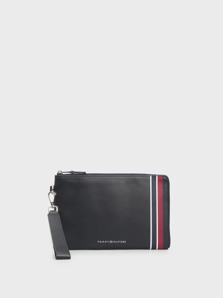 Шкіряна сумка Tommy Hilfiger синя