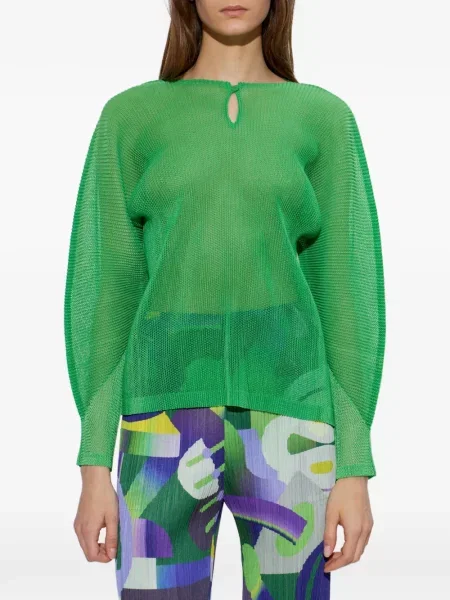 Bluză Pleats Please Issey Miyake verde