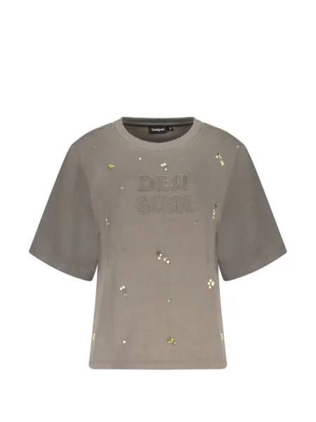 Tricou Desigual cu autograf gri