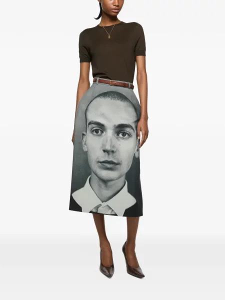Копринен топ Acne Studios кафяво