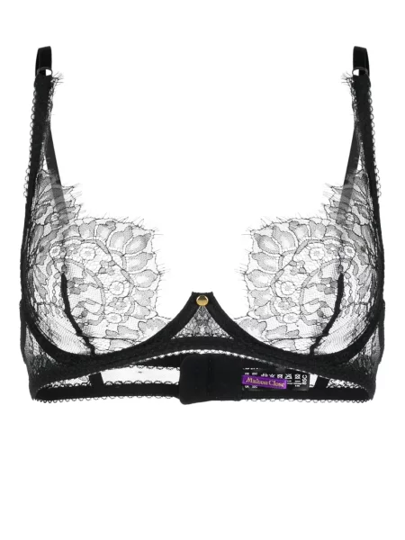Sutien Maison Close cu model floral din dantelă negru