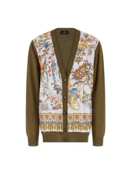 Kardigan Etro z nadrukiem zielony