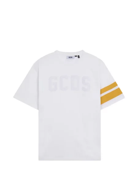 Tricou Gcds cu dungi cu autograf alb