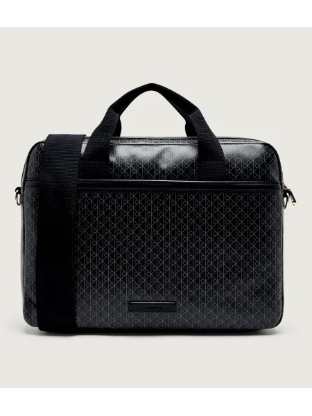 Calvin Klein Laptoptáska Emblem Aop Coated Commuter/Lapto fekete