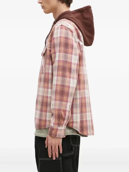 Košulja Icecream karirana s kapuljačom crvena