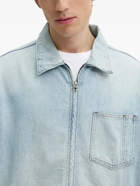 Proste jeansy Levi's 501 w paski ze stretchu dzwony niebieskie