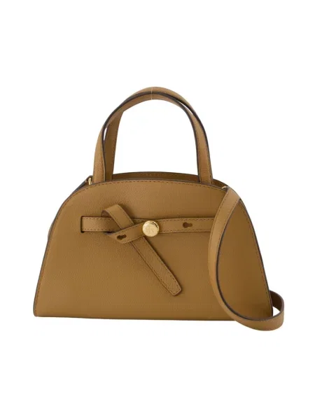 Tory Burch torebka crossbody skórzana Romy Small Bauletto brązowa
