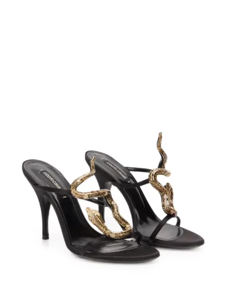 Sandale Roberto Cavalli cu model piele de șarpe negru