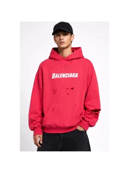 Bluza z kapturem Balenciaga czerwona