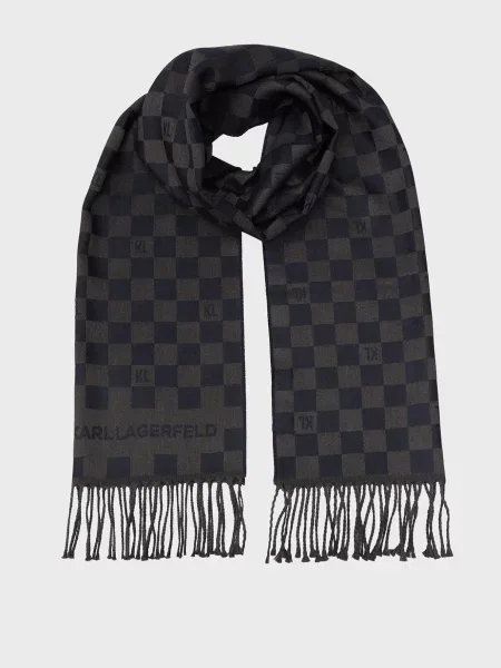 Шерстяной клетчатый шарф Karl Lagerfeld