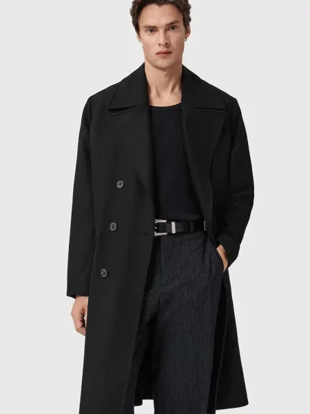 Palton Allsaints de lână negru