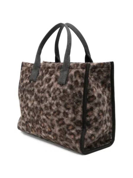 Geantă shopper Kurt Geiger London cu imagine cu model leopard maro