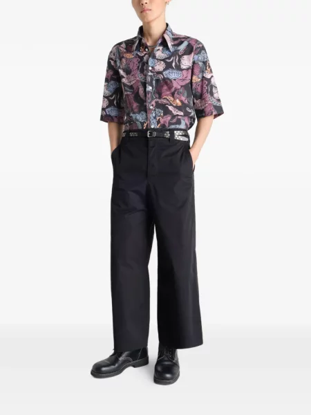 Pantaloni Lemaire cu talie înaltă negru