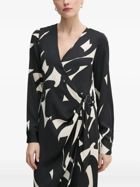 Rochie Dkny cu imagine cu imprimeu abstract de costum negru