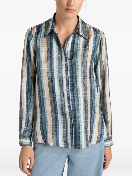 Kołnierzykowy koszula Momoni z nadrukiem niebieska