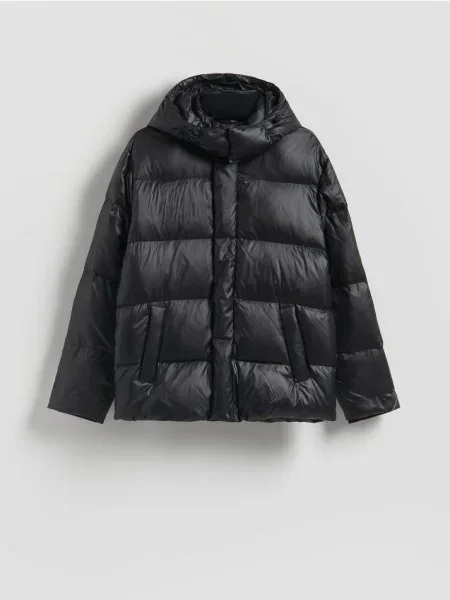 Reserved Geacă matlasată cu puf negru