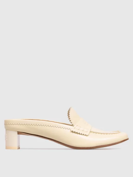 Шкіряні мюлі з тиснення логотипа Maison Margiela Mm6 жовті