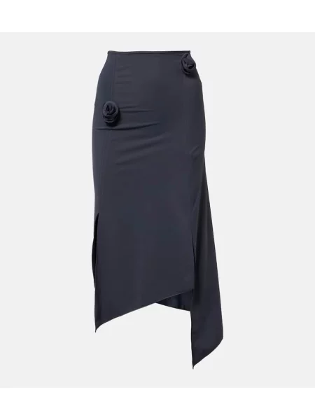 Fustă midi Coperni cu model floral din jerseu până la genunchi gri