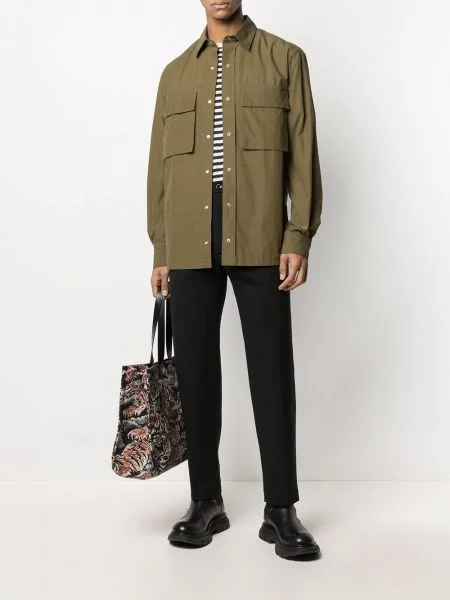 Дълго риза Kenzo с дълъг ръкав зелено