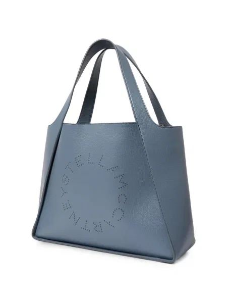 Geantă shopper Stella Mccartney cu autograf albastru