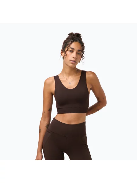 Sportmelltartó Sweaty Betty Stamina Seamless Scoop espresso brown. Méret: XL barna