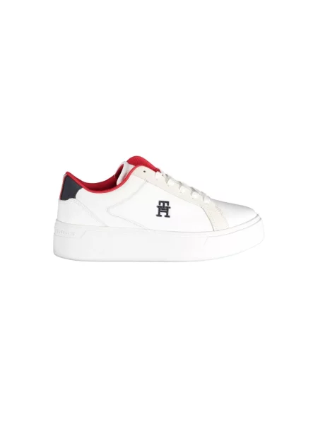 Trampki Tommy Hilfiger skórzane na platformie białe