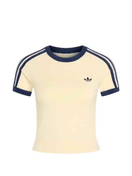 Top Adidas tricotate alergare cu broderie gri