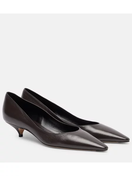 Pantofi cu toc The Row din piele maro