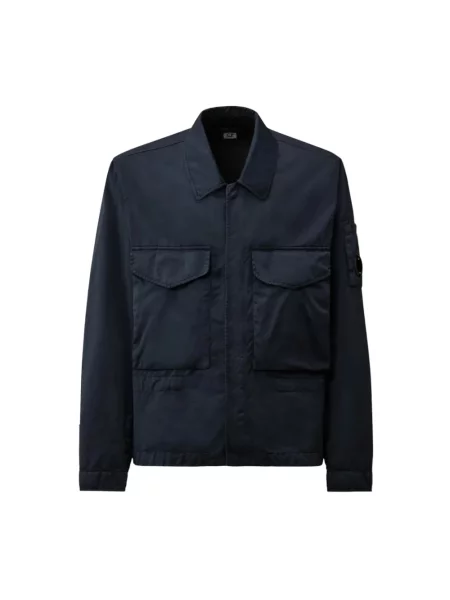 Lniany kurtka bomber C.p. Company niebieski