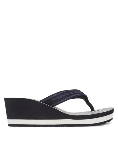Žabky Tommy Hilfiger Stripes Wedge Beach Sandal space blue modré