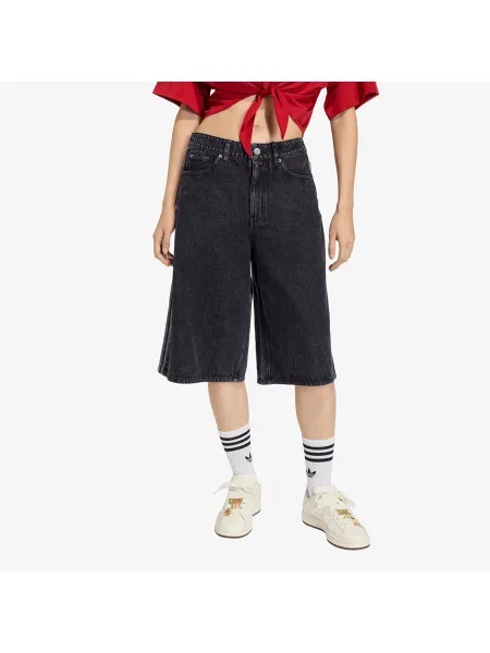 Adidas Džínsové šortky Firebird Jorts Oversize čierna