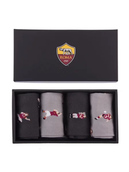 Zestaw skarpetek casual dla dorosłych Dorosły AS Roma czarny